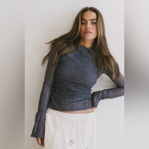 BOHME - Linnea Lace Top / Size Small / Blue